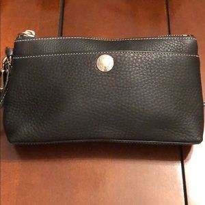 Coach Black Pebbled Leather Wrsitlet
